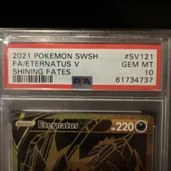 Pokemon SWSH Shining Fates Eternatus V Full Art SV121/SV122 PSA 10 - Image 3