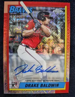2025 TOPPS UPDATE SILVER PACK 1990 CHROME U90C-4 DRAKE BALDWIN RC AUTO /199 - Image 1