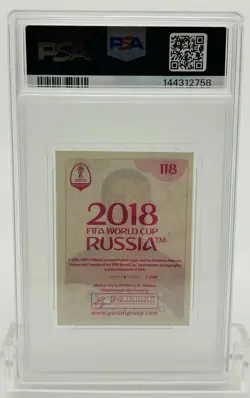 Panini 2018 Cristiano Ronaldo Russia World Cup Portugal Sticker Pink PSA 8 - Image 2