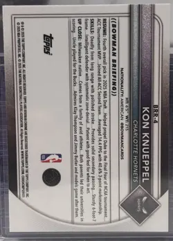2025-26 Topps Bowman Chrome Kon Knueppel Red Rookie Refractor BRR-4 - Image 2