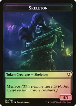 MTG SKELETON // TREASURE TOKEN FOIL Battle for Baldur's Gate NM - Image 1