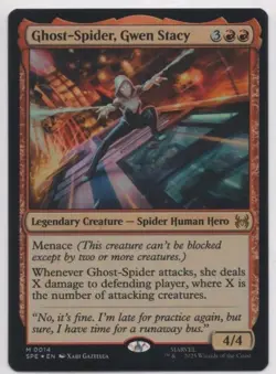 MTG Spiderman Ghost-Spider, Gwen Stacy Mythic Rare M0014 Foil - Image 1