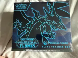 Phantasmal Flames Pokemon Center ETB Pokemon TCG Sealed New in Acrylic Case - Image 2