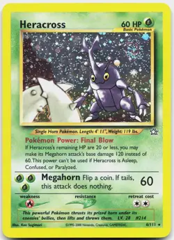 Heracross 6/111 Holo Rare Neo Genesis Pokemon Unlimited Holo Lightly Played - Image 1