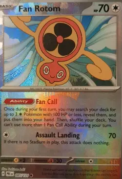 Fan Rotom 085/131 Prismatic Evolution Reverse Holo Pokeball Pokemon TCG 2025 NM - Image 1