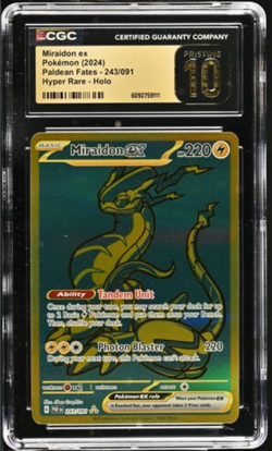 Pokemon Miraidon ex 243/091 SV: Paldean Fates Hyper Rare Holo CGC Pristine 10 - Image 1