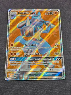 Pokemon TCG Lucario 122/131 GX SM Forbidden Light Ultra Rare Holo MP - Image 2