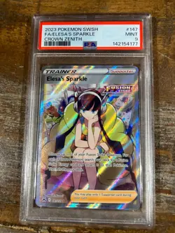 POKEMON 2023 Crown Zenith Full Art ELESA'S SPARKLE #147 PSA 9 Mint RARE - Image 1