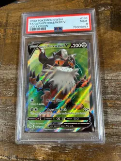 POKEMON 2022 Lost Origin Full Art GALARIAN PERRSERKER #183 PSA 9 Mint RARE - Image 1