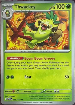 Thwackey - 015/167 - Twilight Masquerade Pokemon 2024 - Image 1