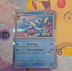Vaporeon 134/165 R 151 Pokemon Reverse Holo - Image 1