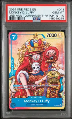 2024 ONE PIECE PROMOS #043 MONKEY D. LUFFY PSA 10 - Image 1