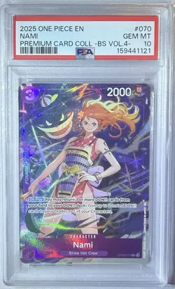 One Piece ‘Nami’ OP09-070 (Referred To As Gengar Nami) ALT ART GEM MINT PSA 10 - Image 1