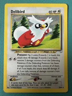 Pokemon TCG Delibird Neo Revelation Holo Card 5/64 Unlimited Rare WOTC NM Cond - Image 5