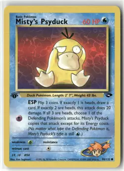 Pokemon Misty's Psyduck 090/132 1st Edition Gym Challenge Common - Image 1