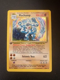 Pokemon TCG Machamp Base Set 1st Edition 8/102 Moderately Played - Image 1