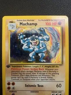 Pokemon TCG Machamp Base Set 1st Edition 8/102 Moderately Played - Image 3