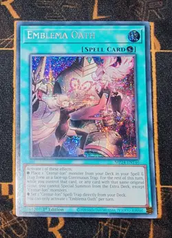 YUGIOH Emblema Oath (MP24-EN146) Prismatic Secret Rare 1st Edition Near Mint - Image 1