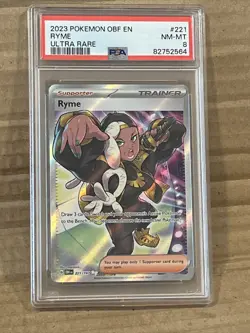 2023 POKEMON OBF EN-OBSIDIAN FLAMES 221 RYME ULTRA RARE PSA 8 NM-MT - Image 1