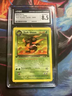 Dark Gloom Non Holo Team Rocket 36/82 Pokemon Card CGC Graded 8.5 NM/M WOTC - Image 1