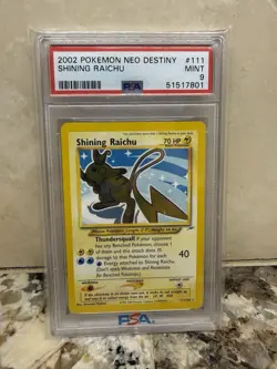 Neo Destiny Shining Raichu Holo Card PSA Mint 9 111/105 - Image 1