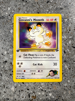 Pokemon TCG Cards 1st Edition Giovanni's Meowth 74/132 Gym Challenge - Image 1