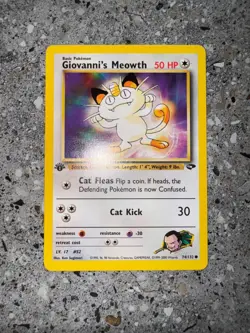 Pokemon TCG Cards 1st Edition Giovanni's Meowth 74/132 Gym Challenge - Image 3