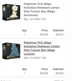 Pokemon Center Mega Evolution ETB Set PRESALE CONFIRM LUCARIO & GARDEVOIR PC ETB - Image 1
