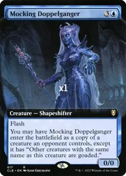 MTG Borderless CMR: Battle for Baldur's Gate CLB Mocking Doppelganger MINT - Image 1