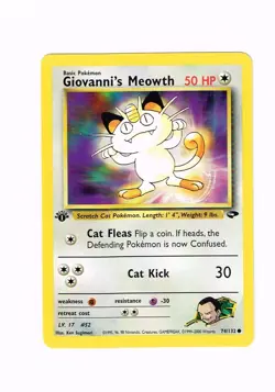 Giovanni's Meowth 74/132 Gym Challenge Regular WotC Vintage Pokemon TCG - Image 1