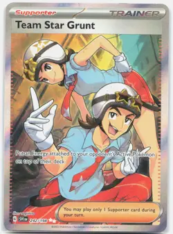 Team Star Grunt 242/198 Ultra Rare Scarlet & Violet Pokemon Holo Near Mint - Image 1