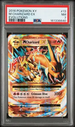 2016 POKEMON XY EVOLUTIONS #13 M CHARIZARD EX PSA 7 - Image 1