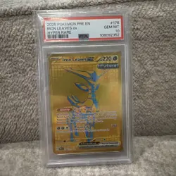 2025 POKEMON PRE EN-PRISMATIC EVOLUTIONS HYPER RARE #176 IRON LEAVES EX PSA 10 - Image 1