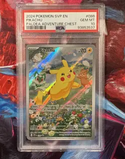 Pikachu 088 Pokemon Scarlet & Violet Paldea Adventure Chest Promo PSA 10 - Image 1