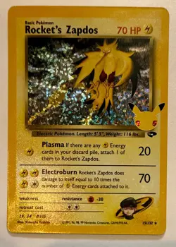 Pokemon Celebrations Rocket's Zapdos 15/132 Classic Collection Holo Near Mint - Image 1