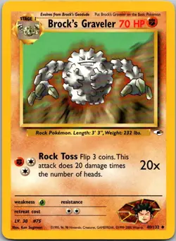 Brock's Graveler 40/132 Uncommon Gym Heroes Pokemon Unlimited Near Mint - Image 1