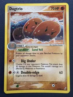 Dugtrio 5/100 Pokemon 2006 EX Crystal Guardians Holo Rare LP/NM - Image 1