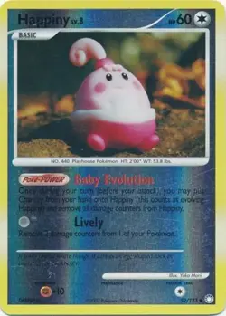 1x Happiny - 52/123 - Uncommon - Reverse Holo Heavily Played Pokemon Diamond & P - Image 1