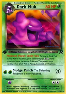 1x Dark Muk - 41/82 - Uncommon - 1st Edition Heavily Played Pokemon G1 - Team Ro - Image 1