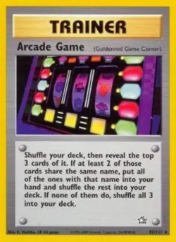 1x Arcade Game - 83/111 - Rare - Unlimited Edition Heavily Played Pokemon G2 - N - Image 1