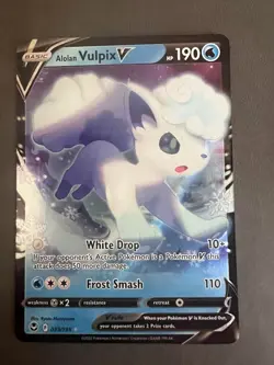 Pokemon TCG – Alolan Vulpix V 033/195 | Silver Tempest | Ultra Rare | Near Mint - Image 1