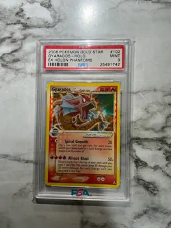 2006 POKEMON GOLD STAR 102# GYARADOS - HOLO EX HOLON PHANTOMS PSA 9.0 - Image 1