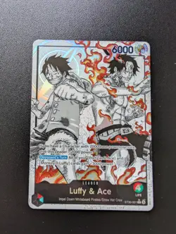 Luffy & Ace ST30-001 Alternate Art Leader One Piece TCG (with magnetic case) - Image 2