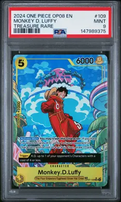 2024 ONE PIECE OP08-TWO LEGENDS TREASURE RARE #109 MONKEY D. LUFFY PSA 9 - Image 1