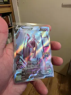Pokemon TCG Mewtwo v Full Art Holo Ultra Rare Card Pokemon Go 072/078 NM - Image 1