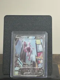 Pokemon TCG Mewtwo v Full Art Holo Ultra Rare Card Pokemon Go 072/078 - Image 1
