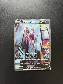 Pokemon TCG Mewtwo v Full Art Holo Ultra Rare Card Pokemon Go 072/078 - Image 1