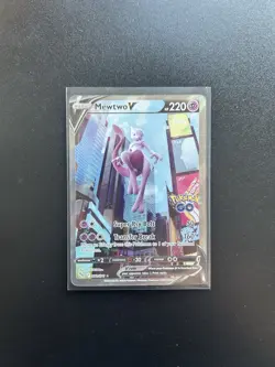Pokemon TCG Mewtwo v Full Art Holo Ultra Rare Card Pokemon Go 072/078 - Image 1