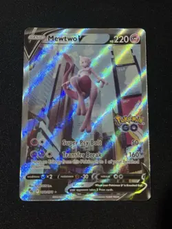 Pokemon Go Mewtwo v Full Art Holo Ultra Rare Card 072/078 Pokemon TCG - Image 1