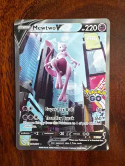 Pokemon TCG Mewtwo v Full Art Holo Ultra Rare Card Pokemon Go 072/078 - Image 1